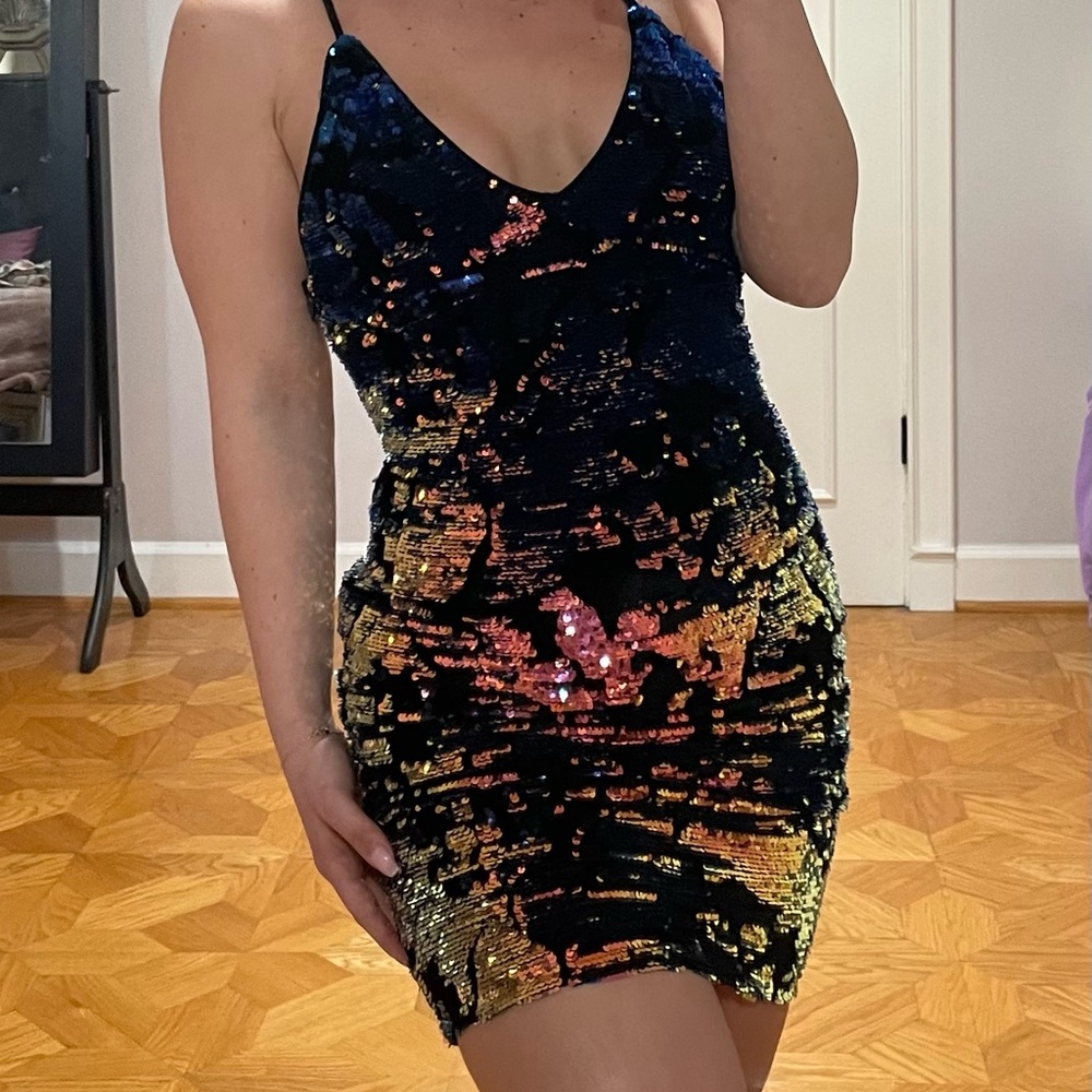 Rainbow Sequins Dress